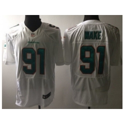 Nike Miami Dolphins 91 Cameron Wake White Elite NFL Jersey