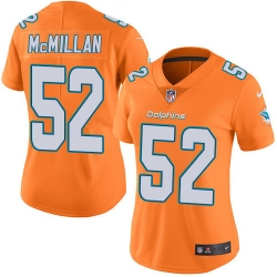 Nike Dolphins #52 Raekwon McMillan Orange Womens Stitched NFL Limited Rush Jersey