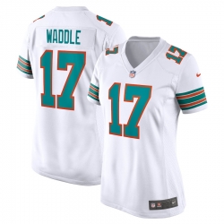 Women's Miami Dolphins #17 Jaylen Waddle White Vapor Untouchable Stitched NFL Jersey