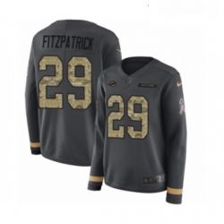 Womens Nike Miami Dolphins 29 Minkah Fitzpatrick Limited Black Salute to Service Therma Long Sleeve NFL Jersey