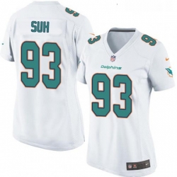 Womens Nike Miami Dolphins 93 Ndamukong Suh Game White NFL Jersey