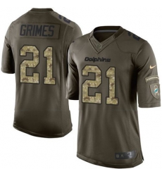 Nike Dolphins #21 Brent Grimes Green Youth Stitched NFL Limited Salute to Service Jersey