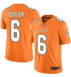 Youth Nike Dolphins #6 Jay Cutler Orange Stitched NFL Limited Rush Jersey