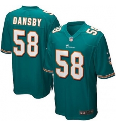 Youth Nike Miami Dolphins 58# Karlos Dansby Game Green Color Jersey