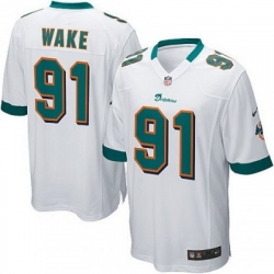 Youth Nike Miami Dolphins 91# Cameron Wake Game White Jersey