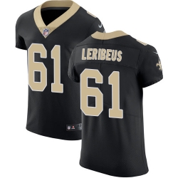 Elite Nike Black Mens Josh LeRibeus Home Jersey NFL 61 New Orleans Saints Vapor Untouchable