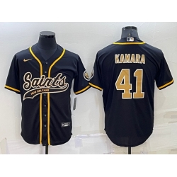 Men New Orleans Saints 41 Alvin Kamara Black Stitched MLB Cool Base Nike Baseball Jersey