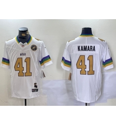 Men New Orleans Saints 41 Alvin Kamara White 1987 Legacy Cool Base Stitched Baseball Jersey 1