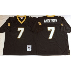 Men New Orleans Saints 7 Morten Anderson Black M&N Throwback Jersey