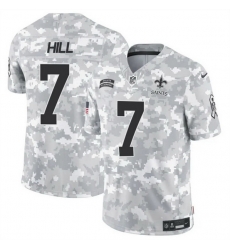 Men New Orleans Saints 7 Taysom Hill 2024 F U S E Arctic Camo Salute To Service Limited Stitched Football Jersey