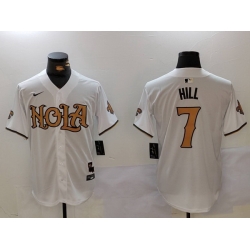 Men New Orleans Saints 7 Taysom Hill White Cool Base Stitched Baseball Jersey