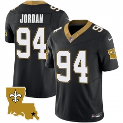 Men New Orleans Saints 94 Cameron Jordan Black 2023 F U S E  1987 Legacy Vapor Stitched Jersey