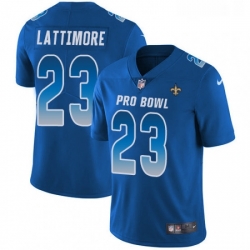 Mens Nike New Orleans Saints 23 Marshon Lattimore Limited Royal Blue 2018 Pro Bowl NFL Jersey