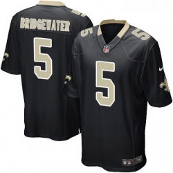 Mens Nike New Orleans Saints 5 Teddy Bridgewater Game Black Team Color NFL Jersey