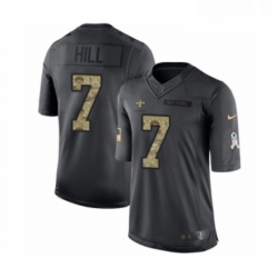 Mens Nike New Orleans Saints 7 Taysom Hill Limited Black 2016 Salute to Service NFL Jersey