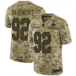 Mens Nike New Orleans Saints 92 Marcus Davenport Limited Camo 2018 Salute to Service NFL Jersey