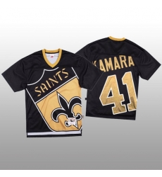 NFL New Orleans Saints 41 Alvin Kamara Black Men Mitchell  26 Nell Big Face Fashion Limited NFL Jersey