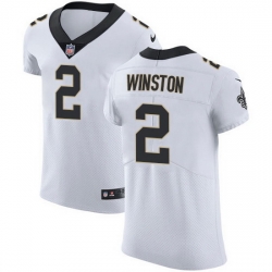 Nike Saints 2 Jameis Winston White Men Stitched NFL New Elite Jersey