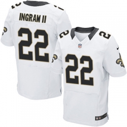 Nike Saints #22 Mark Ingram II White Mens Stitched NFL Elite Jersey