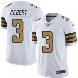 Nike Saints #3 Bobby Hebert White Mens Stitched NFL Limited Rush Jersey