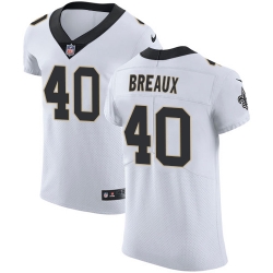 Nike Saints #40 Delvin Breaux White Mens Stitched NFL Vapor Untouchable Elite Jersey