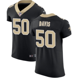 Nike Saints #50 DeMario Davis Black Team Color Mens Stitched NFL Vapor Untouchable Elite Jersey