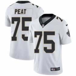 Nike Saints #75 Andrus Peat White Mens Stitched NFL Vapor Untouchable Limited Jersey