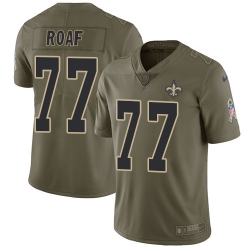 Nike Saints #77 Willie Roaf Olive Mens Stitched NFL Limited 2017 Salute To Service Jersey