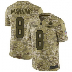 Nike Saints #8 Archie Manning Camo Mens Stitched NFL Limited 2018 Salute To Service Jersey