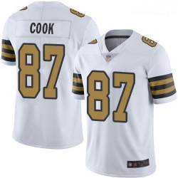 Saints 87 Jared Cook White Men Stitched Football Limited Rush Jersey