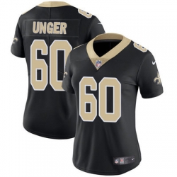 Nike Saints #60 Max Unger Black Team Color Womens Stitched NFL Vapor Untouchable Limited Jersey