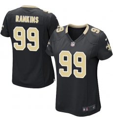 Nike Saints #99 Sheldon Rankins Black Team Color Womens Stitched NFL Elite Jersey