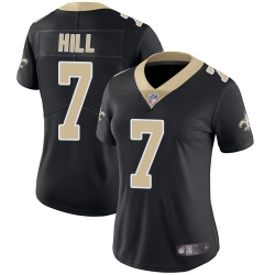 Women Saints 7 Taysom Hill Black Team Color Stitched Football Vapor Untouchable Limited Jersey