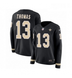 Womens Nike New Orleans Saints 13 Michael Thomas Limited Black Therma Long Sleeve NFL Jersey