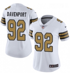 Womens Nike New Orleans Saints 92 Marcus Davenport White Stitched NFL Limited Rush Jersey