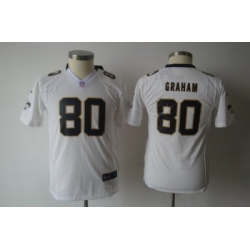 Youth Nike New Orleans Saints #80 Jimmy Graham White Jerseys