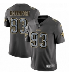 Youth Nike New Orleans Saints 93 Marcus Davenport Limited Black 2016 Salute to Service NFL Jersey