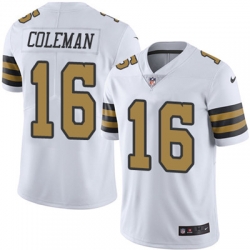 Youth Nike Saints #16 Brandon Coleman White Stitched NFL Limited Rush Jersey