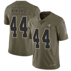 Youth Nike Saints #44 Hau oli Kikaha Olive Stitched NFL Limited 2017 Salute to Service Jersey