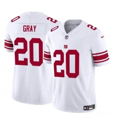 Men New York Giants 20 Eric Gray White 2023 F U S E  Vapor Untouchable Limited Stitched Jersey