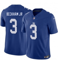 Men New York Giants  3 Odell Beckham Jr Blue 2026 F U S E  Vapor Untouchable Limited Stitched Jersey