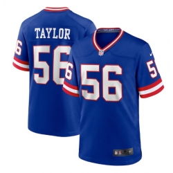 Men New York Giants 56 Lawrence Taylor Royal Classic Retired Player Stitched Game Jersey