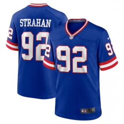 Men New York Giants 92 Michael Strahan Royal Classic Retired Player Stitched Game Jersey