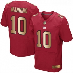 Mens Nike New York Giants 10 Eli Manning Elite RedGold Alternate NFL Jersey