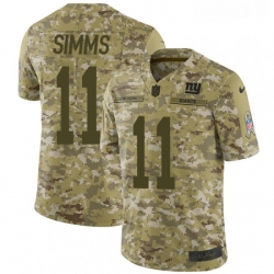 Mens Nike New York Giants 11 Phil Simms Limited Camo 2018 Salute to Service NFL Jersey