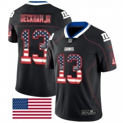 Mens Nike New York Giants 13 Odell Beckham Jr Limited Black Rush USA Flag NFL Jersey