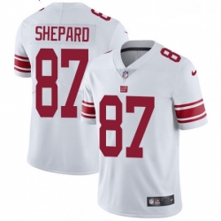 Mens Nike New York Giants 87 Sterling Shepard White Vapor Untouchable Limited Player NFL Jersey