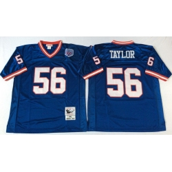 Mitchell Ness giants #56 Lawrence Taylor blue Throwback Stitched NFL Jerseys