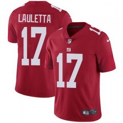 Nike Giants #17 Kyle Lauletta Red Alternate Mens Stitched NFL Vapor Untouchable Limited Jersey