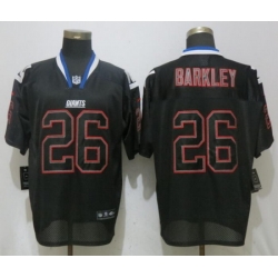 Nike Giants #26 Saquon Barkley Black Lights Out Elite Jersey